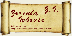 Zorinka Ivković vizit kartica